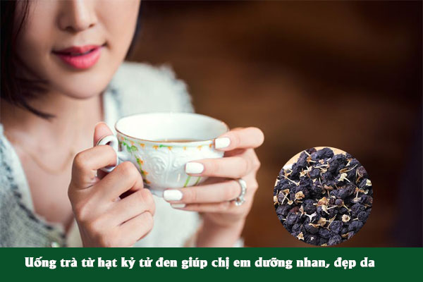 Hạt kỷ tử đen cũng giúp chị em phụ nữ dưỡng nhan, làm đẹp da
